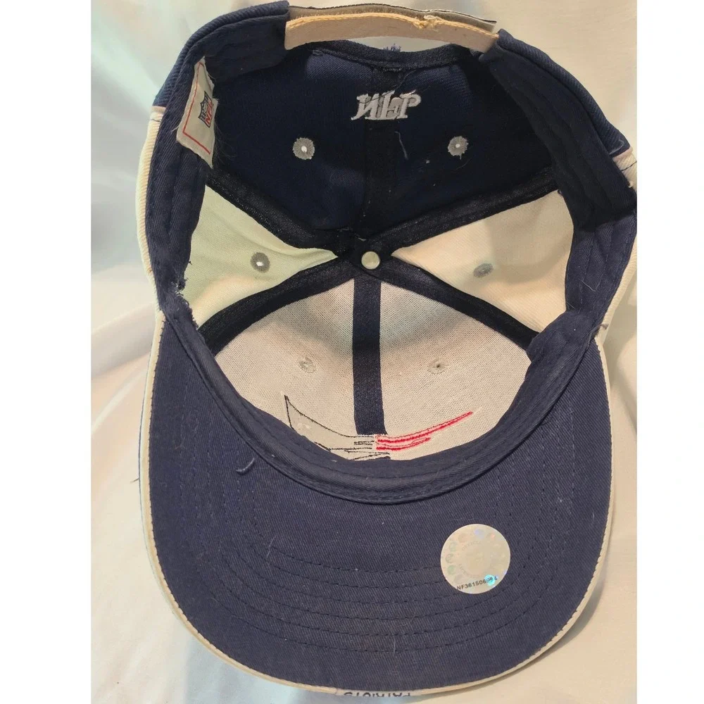 New England Patriots NFL Navy Blue White Adjustable Embroidered Hat Cap‎ Mens